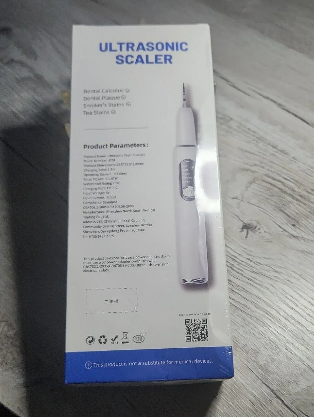 Ultrasonic Scaler Electric Tooth Cleaner - White